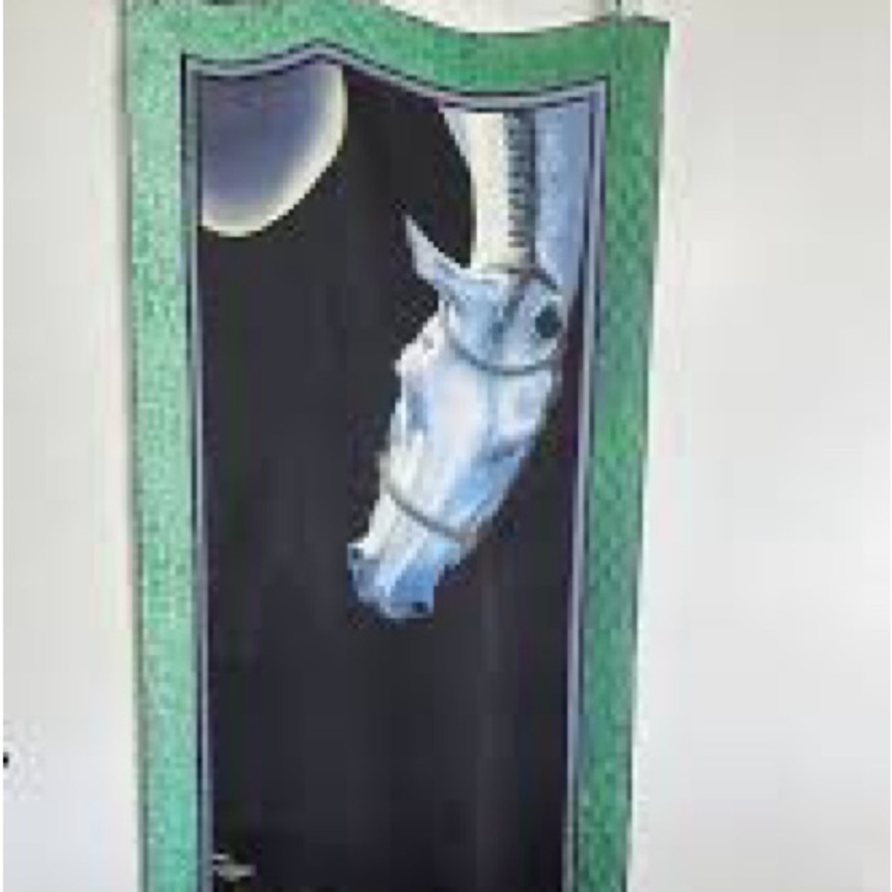 Linda Luster Horse Head Silk Scarf Wrap 2012 24x71 inches 100% Silk Equestrian - Picture 2 of 9